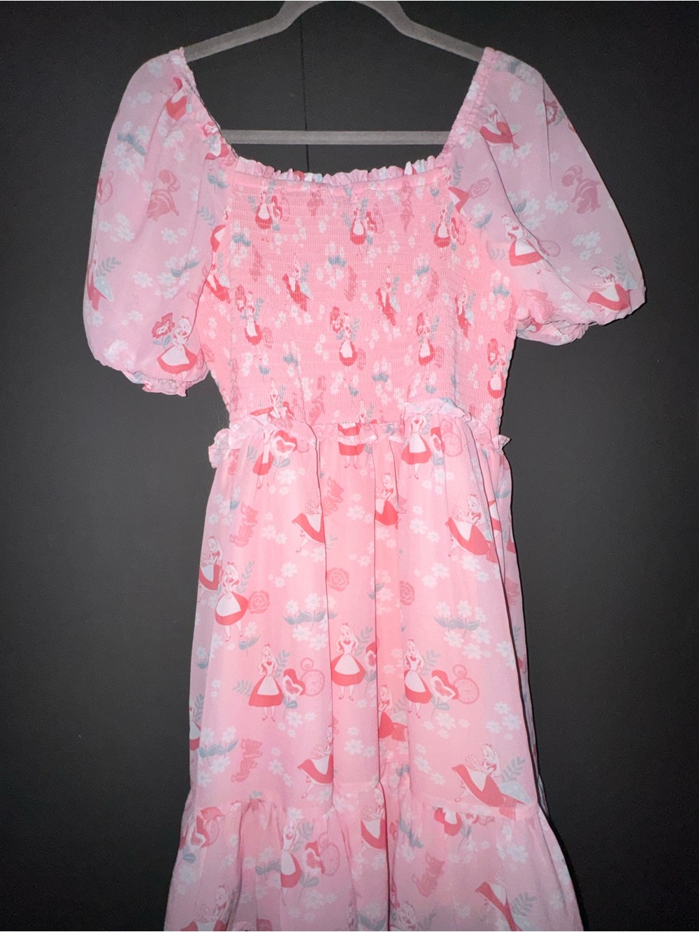 Disney Alice In Wonderland Pink Cinched Smock Dress Her universe